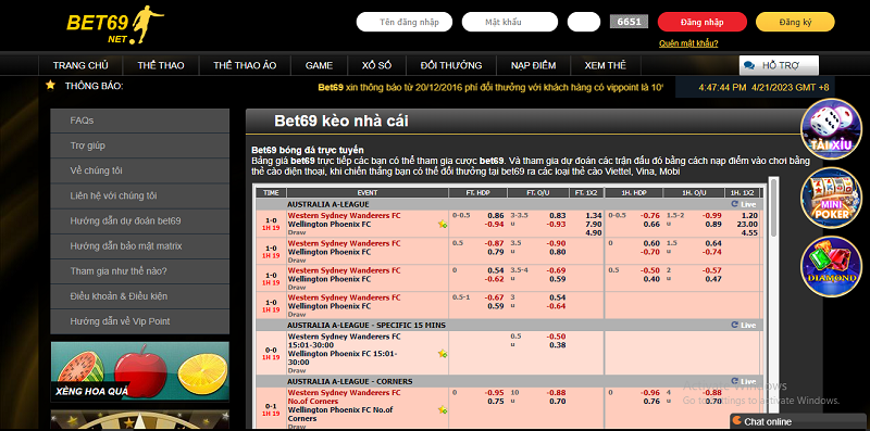 Bet69 &ndash; Xem k&egrave;o b&oacute;ng đ&aacute;, trải nghiệm c&aacute; cược hot nhất