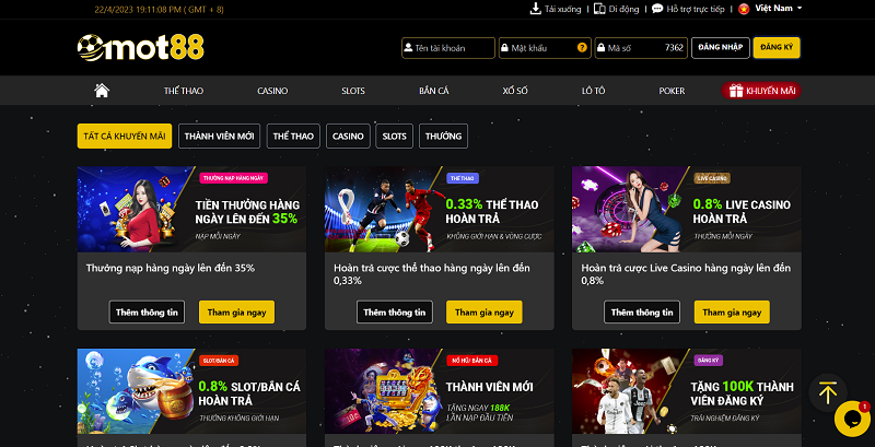 MOT88 - Nhà cái đáng trải nghiệm cá cược nhất hiện nay