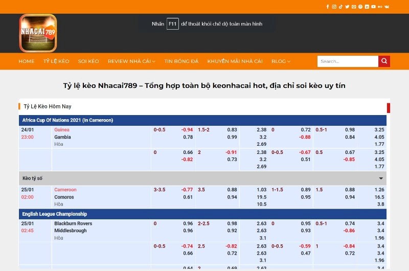 kèo nhà cái hôm nay