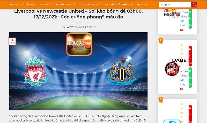 soi k&egrave;o Liverpool